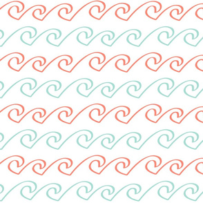 Wave - Mint and Coral
