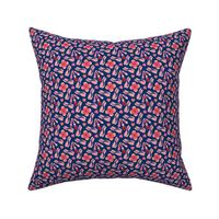 I love Spoonflower! Flowers and spoons  in coral & blue