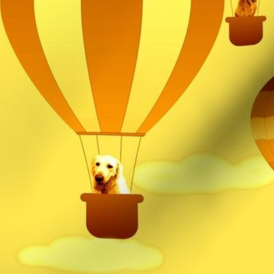 Hot Air Balloon Dogs Sunset