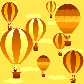 Hot Air Balloon Dogs Sunset