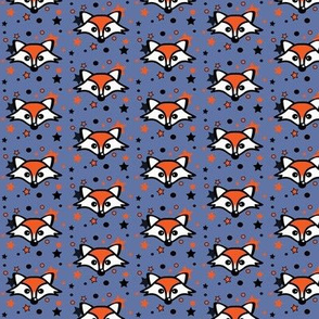 Foxy Orange Stars Blue