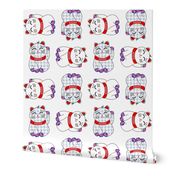 Small maneki neko lucky cats, 4 directional on white by Su_G_©SuSchaefer