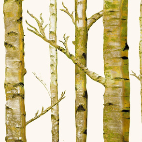 Birch Grove in Moss/Metallic Gold