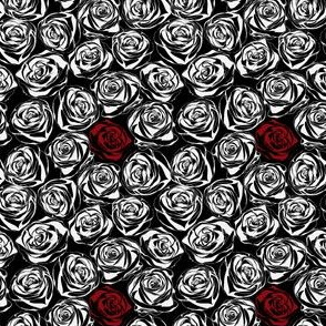 Black Rose Pattern Fabric, Wallpaper and Home Decor | Spoonflower