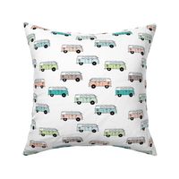 Soft pastel VWbus summer van illustration cool vintage car theme gender neutral version