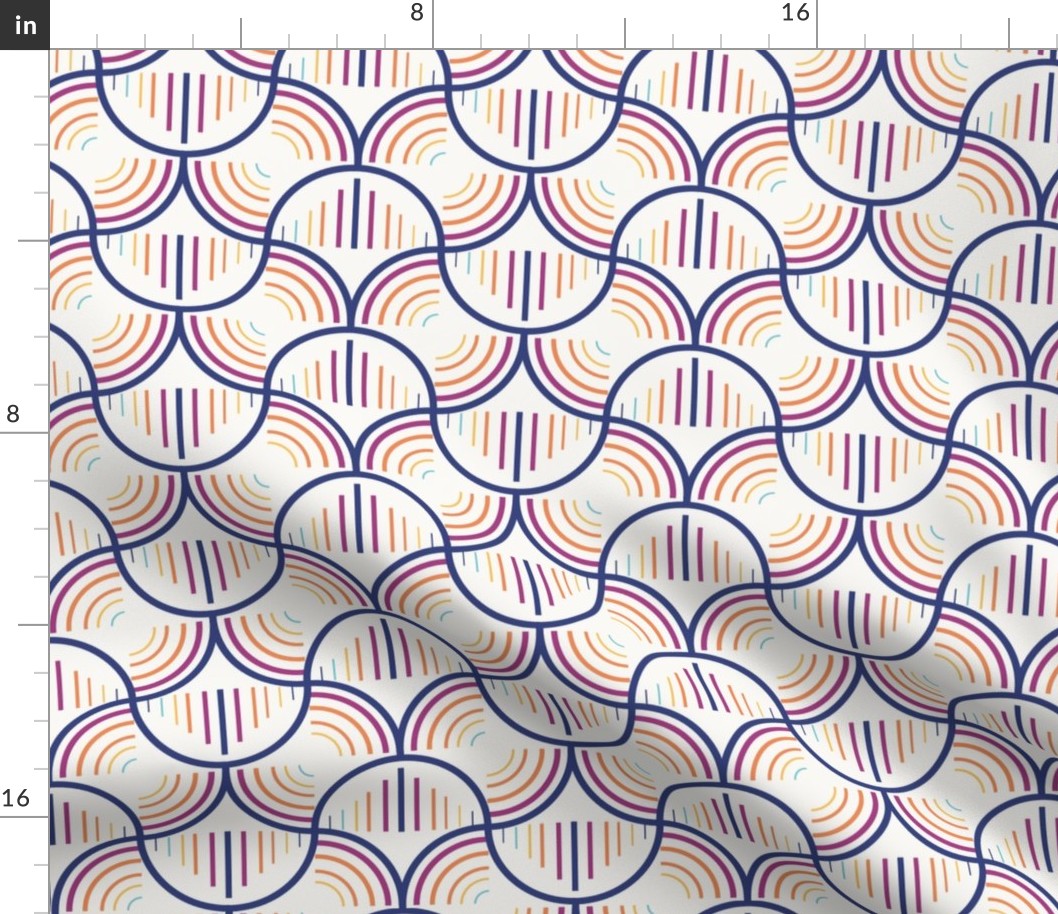 Seamless Geometric Circle Line Pattern 