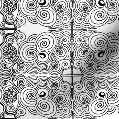 Black and White Swirls  | Zen Doodle |  