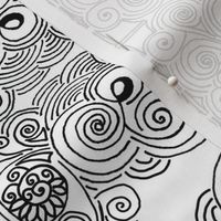 Black and White Swirls  | Zen Doodle |  