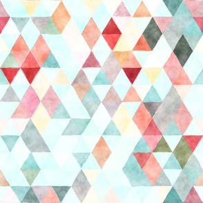 Rusty Watercolor Triangles