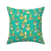 Cactus Garden in Teal