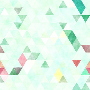 Soft Green Watercolor Triangles