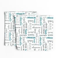 Teach Educate Encourage Inspire Typography in Teal and Gray © Jennifer Garrett