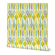 Kitchenette Retro Spoons Tea Towel