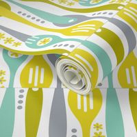 Kitchenette Retro Spoons Tea Towel