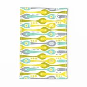 Kitchenette Retro Spoons Tea Towel