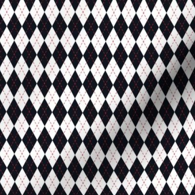 Argyle Black& White/Red