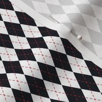 Argyle Black& White/Red