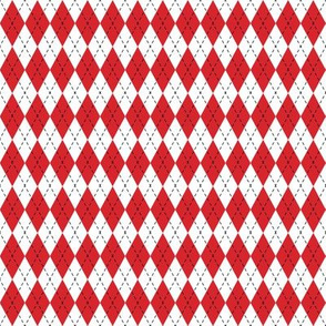 Argyle Red& White/Black