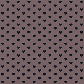 Hearts Black on Taupe XS