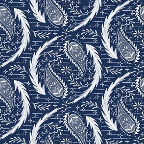 Watercolor Paisley - Indigo