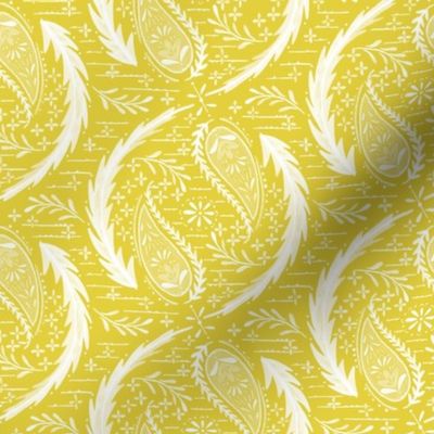 Watercolor Paisley - Citron