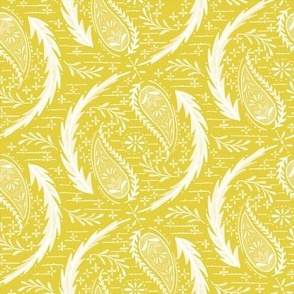 Watercolor Paisley - Citron