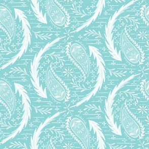 Watercolor Paisley - Turquoise