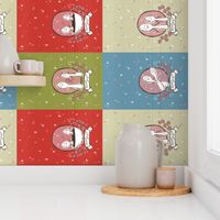 All 4 Spoon Tea Towels in 1 Yard