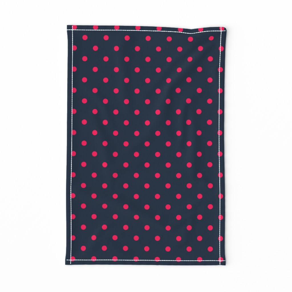 Navy and Hot Pink Polka Dots