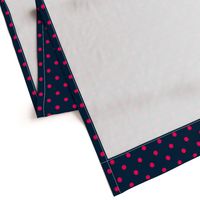 Navy and Hot Pink Polka Dots