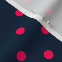 Navy and Hot Pink Polka Dots