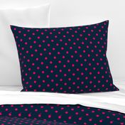 Navy and Hot Pink Polka Dots