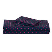 Navy and Hot Pink Polka Dots