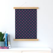 Navy and Hot Pink Polka Dots