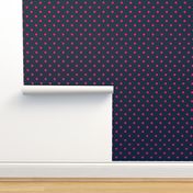 Navy and Hot Pink Polka Dots