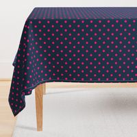 Navy and Hot Pink Polka Dots