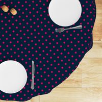 Navy and Hot Pink Polka Dots