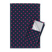 Navy and Hot Pink Polka Dots