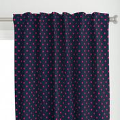 Navy and Hot Pink Polka Dots