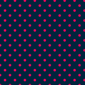 Navy and Hot Pink Polka Dots