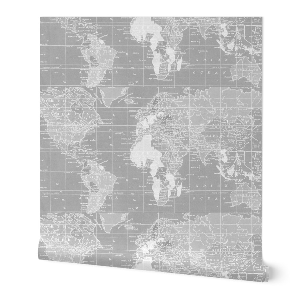 World Map in gray repeat