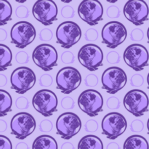 Collared Pug portraits - purple