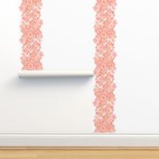 Mid Century Floral Cocktail ~ Border Print ~ Coral