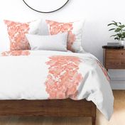 Mid Century Floral Cocktail ~ Border Print ~ Coral