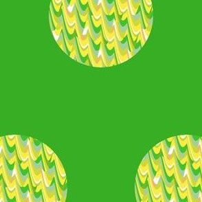 Yellow and Green Waves Dots