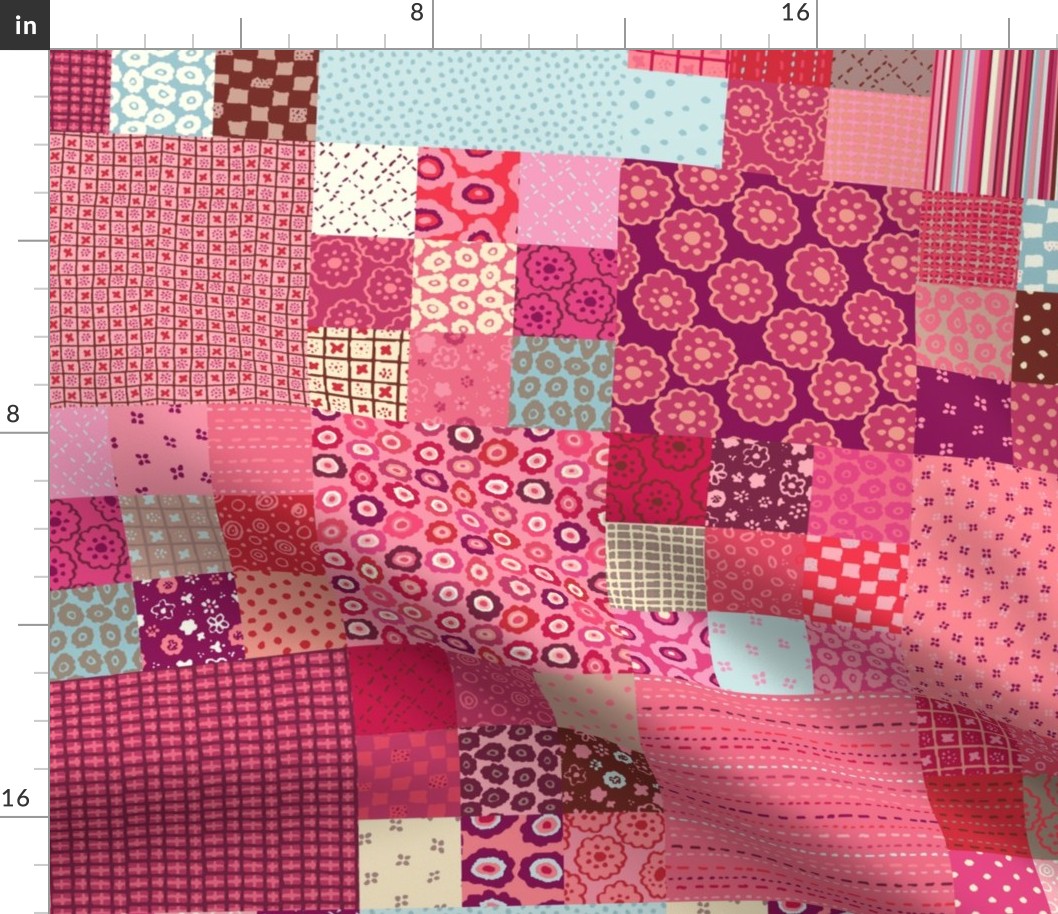 Pink Patchwork fabric