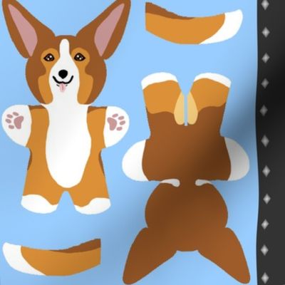 Kawaii Corgi mini plushie - sable