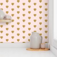 Whisper Pink Small Gold Hearts