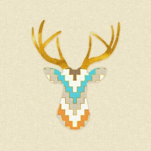 Telluride Deer in Turquoise and Orange