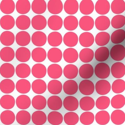 dots hot pink and white